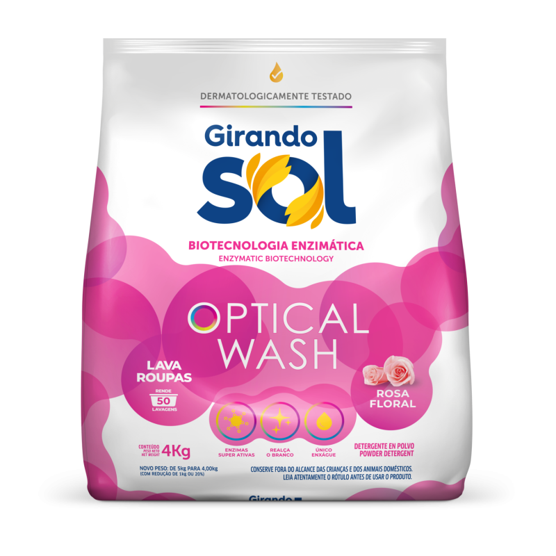 Detergente en Polvo (Optical Wash) 4KG - Rosa Floral